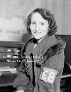 Women's Emergency Brigade organizer Geneora Johnson Dollinger, 1937.  http://theparagraph.com/2006/09/flint-workers-sat-down-and-us-middle-class-rose-up/